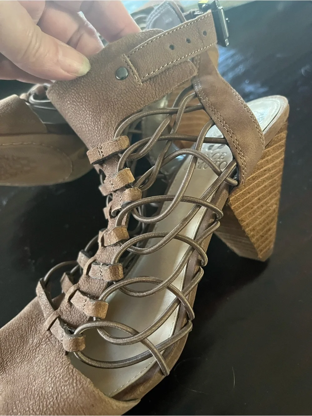 Vince Camuto Brown Lace-Up Gladiator Heels